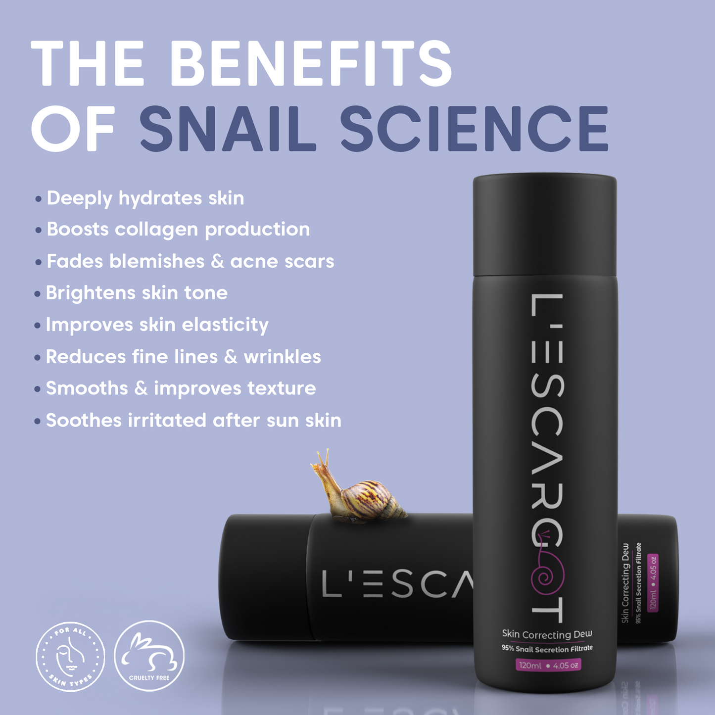 L'ESCARGOT Snail Mucin Toner – 95% Snail Secretion Filtrate